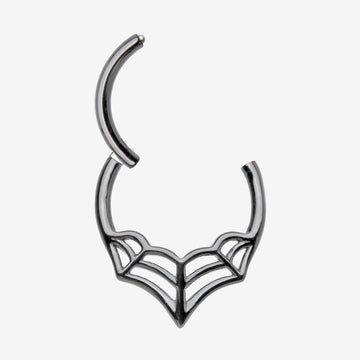 Detail View 1 of Blackline Eccentric Spider Web Clicker Hoop Ring